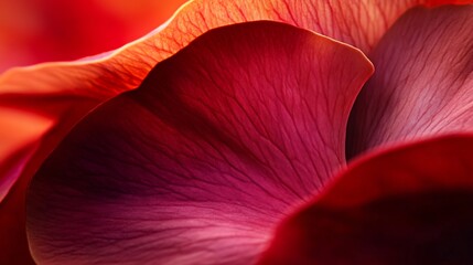 Crimson Flower Petals: A Romantic, Close-Up Macro Study