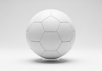 Clean White Soccer Ball on Display Stand for Sports Branding and Marketing Campaigns