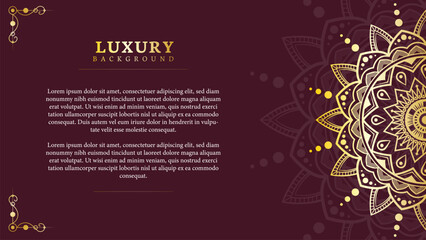 Red Luxury mandala background golden arabesque pattern Arabic Islamic east style. Ramadan Background