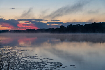 sunrise over the lake