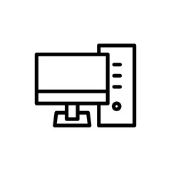Computer icon symbol for apps and websites. computer monitor sign and symbol
