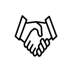Handshake icon symbol for apps and websites. business handshake sign and symbol. contact agreement