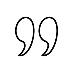 Quote icon symbol for apps and websites. Quotation mark sign and symbol