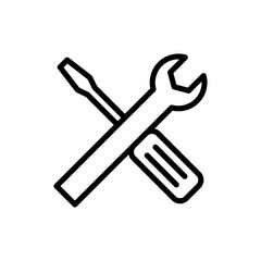 Repair tools icon symbol for apps and websites. tool sign and symbol. setting icon. Wrench and screwdriver. Service