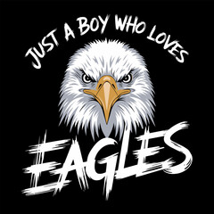 Stylized eagle head graphic design.