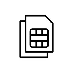 Sim card icon symbol for apps and websites. dual sim card sign and symbol