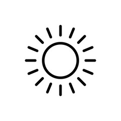 Sun icon symbol for apps and websites. Brightness sign and symbol
