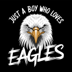 Stylized eagle head graphic design.