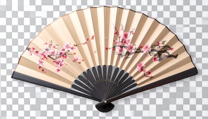 Decorative Asian fan with cherry blossoms