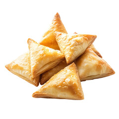 Tasty samosas with spicy sauce!. PNG image, transparent background