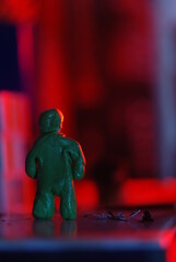 Toy town and plasticine people