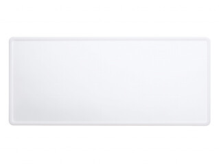 Sleek white rectangular sign with rounded edges on transparent background
