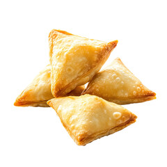 Tasty samosas with spicy sauce!. PNG image, transparent background