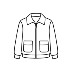 Vector Illustration of Zipper Jacket with Front Pockets