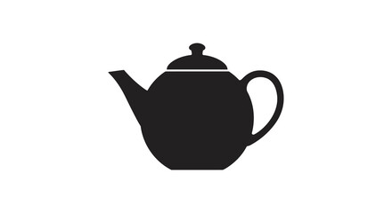 a simple black silhouette of a classic coffee pot