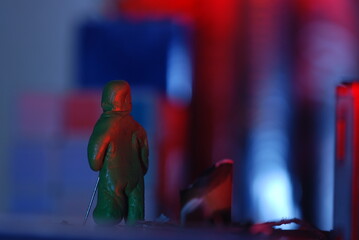 Toy town and plasticine people