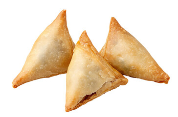 Tasty samosas with spicy sauce!. PNG image, transparent background