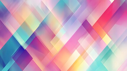 Obraz premium A vibrant abstract design features overlapping geometric shapes in a spectrum of pastel hues.