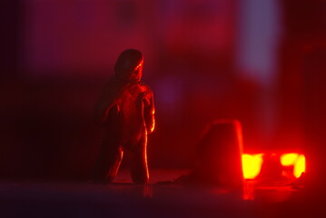 Toy town and plasticine people