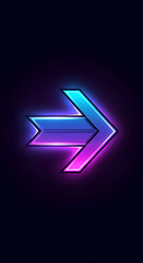 Fototapeta premium Glowing Arrow Graphic with Neon Colors on Dark Background