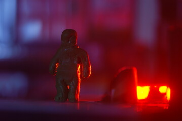 Toy town and plasticine people