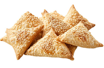 Tasty samosas with spicy sauce!. PNG image, transparent background