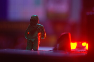 Toy town and plasticine people