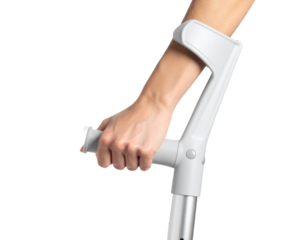 hand with crutches