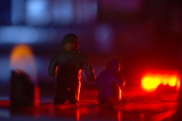 Toy town and plasticine people