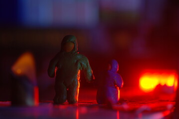 Toy town and plasticine people