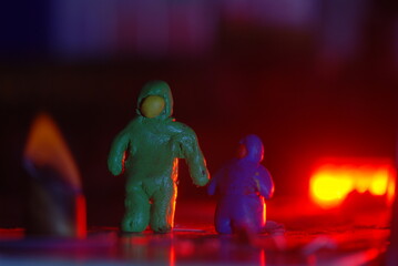 Toy town and plasticine people