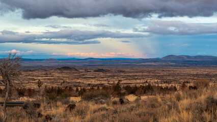Fototapeta premium Volcanic Landscape at Lava Beds National Monument in Winter