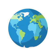 World Globe with Continents Simple Vector Illustration
