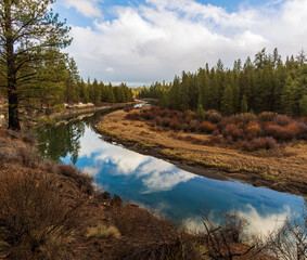 Late Fall River Scene at La Pine State Park, Oregon.