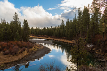 Late Fall River Scene at La Pine State Park, Oregon.