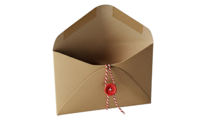 Kraft Paper Envelope Tied with Red Twine and Button