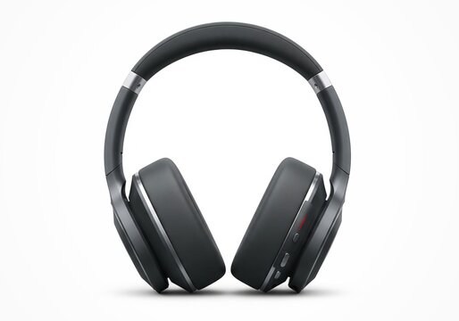 Wireless headphones isolated on white background, clean commercial stock photo.