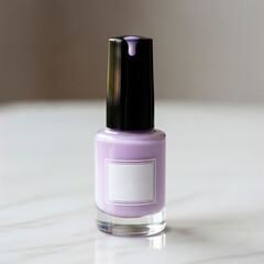 Lilac Nail Polish on a White Background