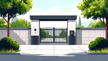 Exterior view of a gated community