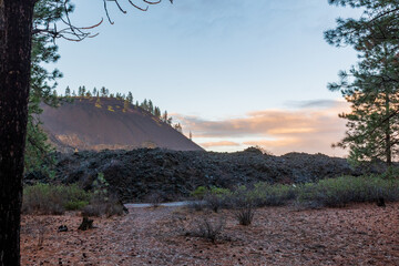 Volcanic Landscape in Autum Light, Newberry National Monument, Oregon, USA