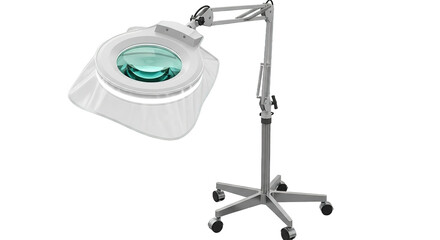 Illuminated Magnifying Lamp on Rolling Stand Medical Dental Office