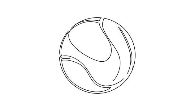 Single-line drawing of a sphere