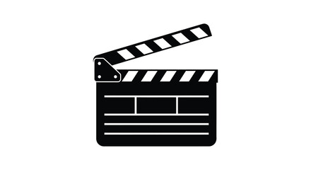 a classic film clapperboard used for movie production scenes