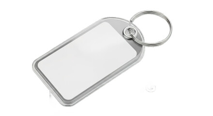 Blank Metal Keyring Tag Mockup Isolated White Background