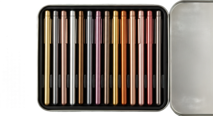 Metallic Pens Set in Tin Case Art Supplies Stationery