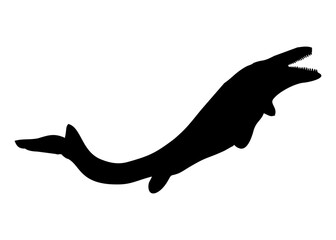 Fototapeta premium Silhouette of a Mosasaurus Prehistoric Marine Reptile