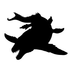 Silhouette of a Mosasaurus Prehistoric Marine Reptile
