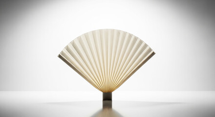 Elegant Paper Fan Origami Design Minimalist Decor Neutral Tones Decorative Arts Cultural Object Japanese Style Tabletop
