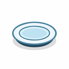 Obraz premium Clean Plate: A minimalist, isometric view of a pristine plate. Perfect for culinary concepts or design applications.