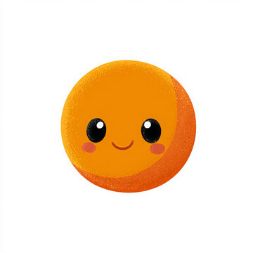 Naklejki Cute Kawaii Orange Character with Happy Face   
